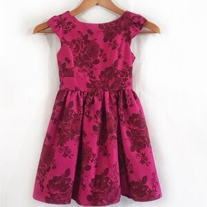 TED BAKER Dress Girl Fuchsia Floral Bow Back
